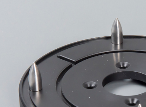 Custom CNC Aluminum Parts Black POM Component + SUS304 Bullet Pin Component